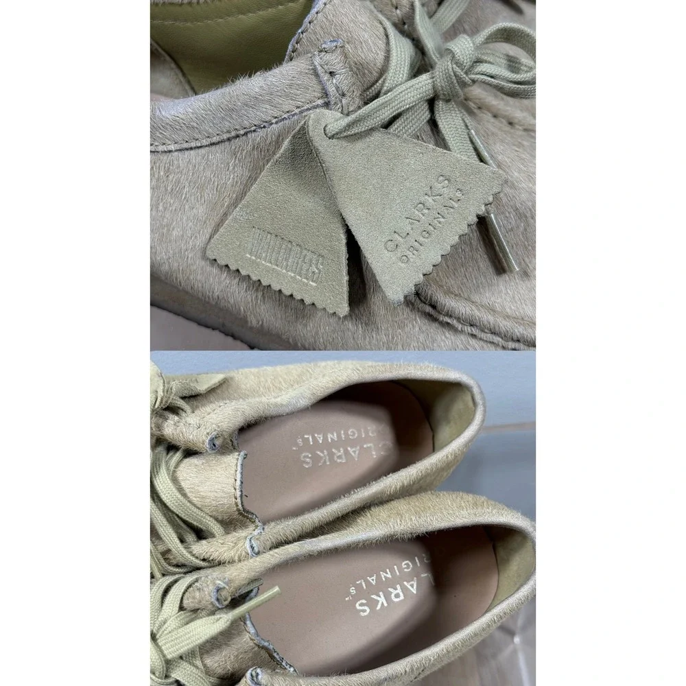 Clarks Originals Real Cow Fur Wallabee Shoes Tan Size 10.5